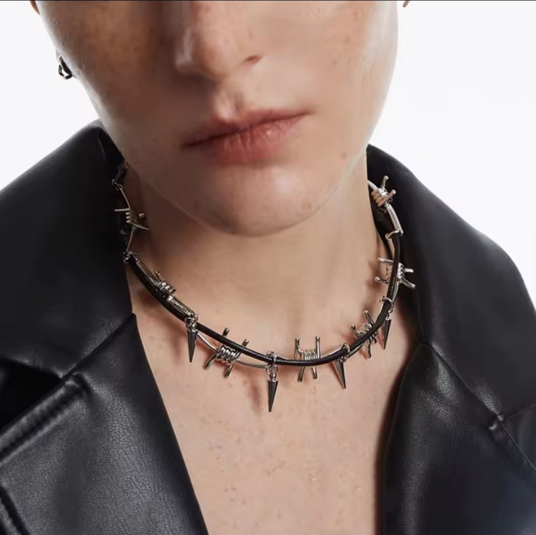 Barbed wire style necklace