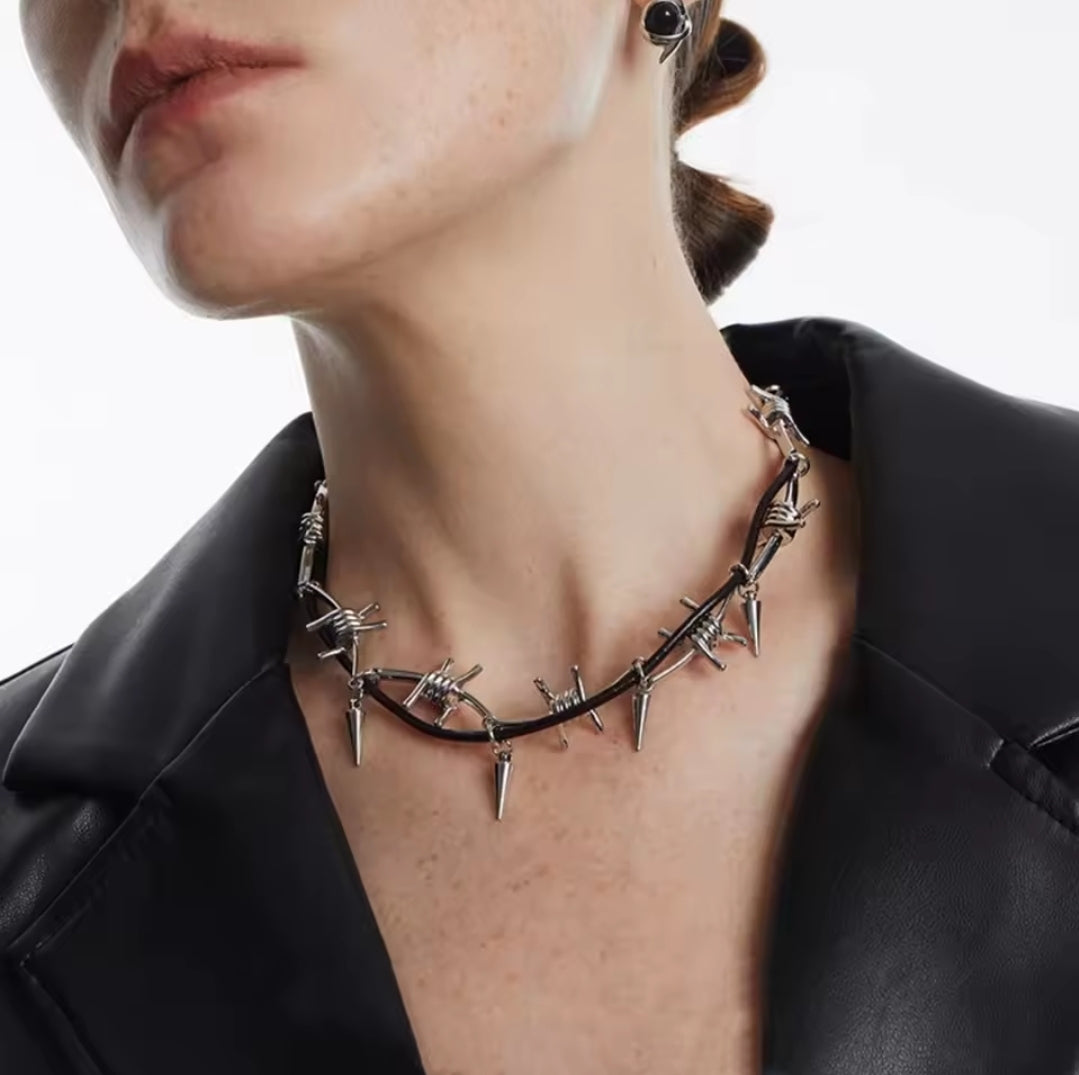 Barbed wire style necklace
