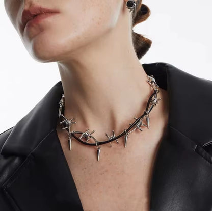 Barbed wire style necklace