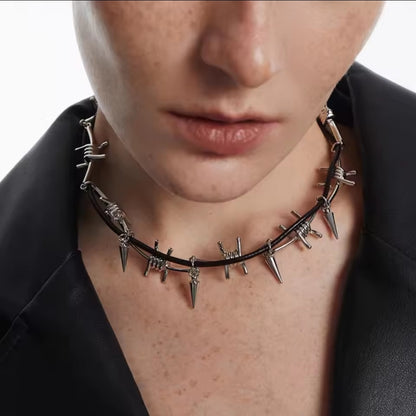 Barbed wire style necklace