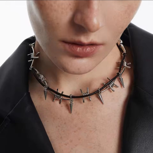 Barbed wire style necklace